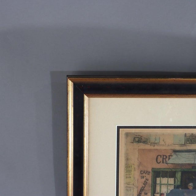 1930s Color Etching by T. F. Simon “From the Latin Quarter” Signed & Numbered C1930 For Sale - Image 5 of 9