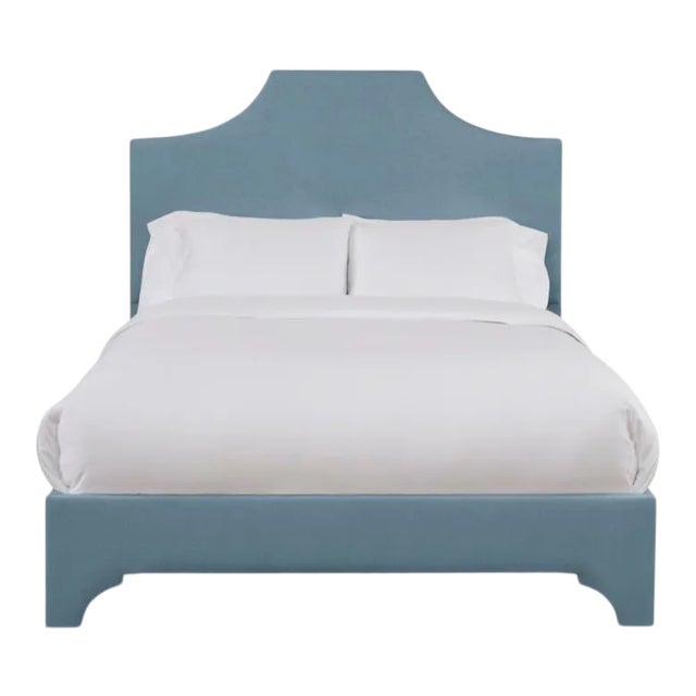 Kit Full/Double Bedframe, Blue Velvet For Sale