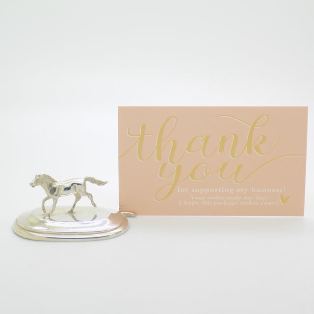 Italian Vintage Italian Handmade Genuine Silver Horse Place Card Holder Made in Florence (Tuscany) For Sale - Image 3 of 10