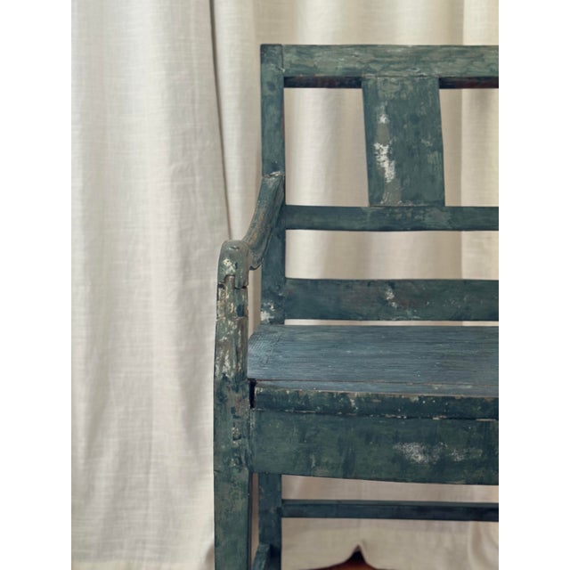 Blue 19th C Swedish Painted Chair For Sale - Image 8 of 9