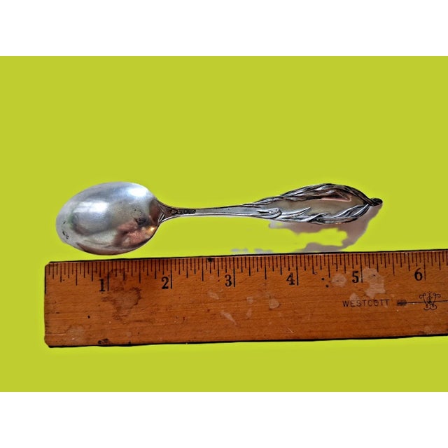 1900 - 1909 Rare 1903 Watson Art Nouveau Wheat 5 1/2" Sterling Silver Montogomery, Mo Souvenir Spoon For Sale - Image 5 of 6