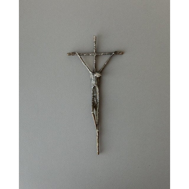 Austrian Catholic Bronze Jesus on the Cross Crucifix by E. Huber, 1983 For Sale - Image 11 of 12