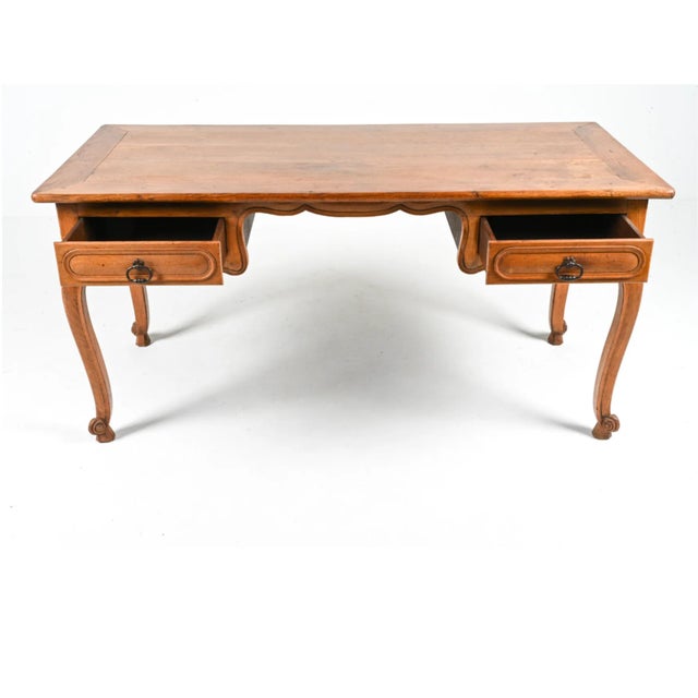 20th Century Italian Hand-Carved Oak Desk For Sale - Image 4 of 12