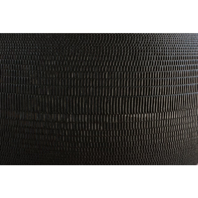 Postmodern Flute Corrugated Cardboard Floor Vase in Black For Sale - Image 4 of 6