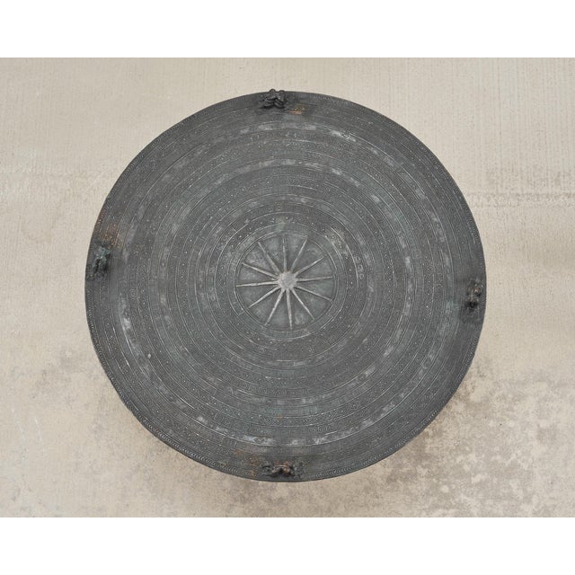 Southeast Asian Bronze Frog Rain Drum or Drinks Table For Sale - Image 4 of 18