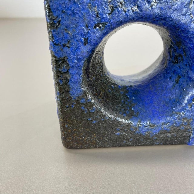 Brutalist Cubic Hole Pottery Vase from Piet Vest Ceramics, 1970s For Sale - Image 10 of 18