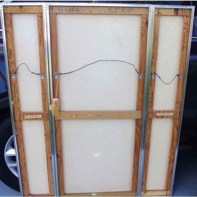 Harris G. Strong Vintage 3 Panel Original Modern Oil Painting Harris G Strong Studio Canvas For Sale - Image 4 of 6