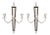 Pair of Mid 20th Century American Nickel & Wood Three-Light Sconces For Sale