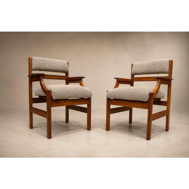 1960s Brazilian Modern Pair of Armchairs in Caviúna Wood & Performance Boucle, Brazil, 1960s - Lot 103B For Sale - Image 5 of 18