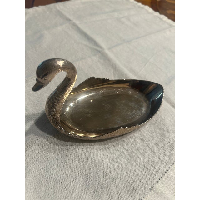 Vintage Hollywood Regency Swan With Detach Swan Ornament For Sale - Image 11 of 12