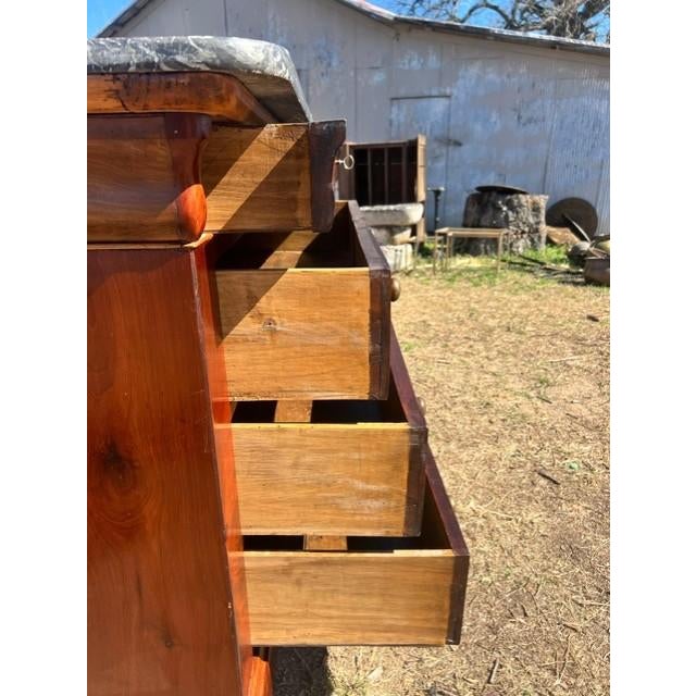 19th Century Louis Philippe Flam Mahogany Marble Top Chest of Drawer / Commodes For Sale - Image 6 of 18