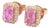 1.05 cts Natural pink sapphire & 0.20 cts diamond earrings in 14k gold For Sale
