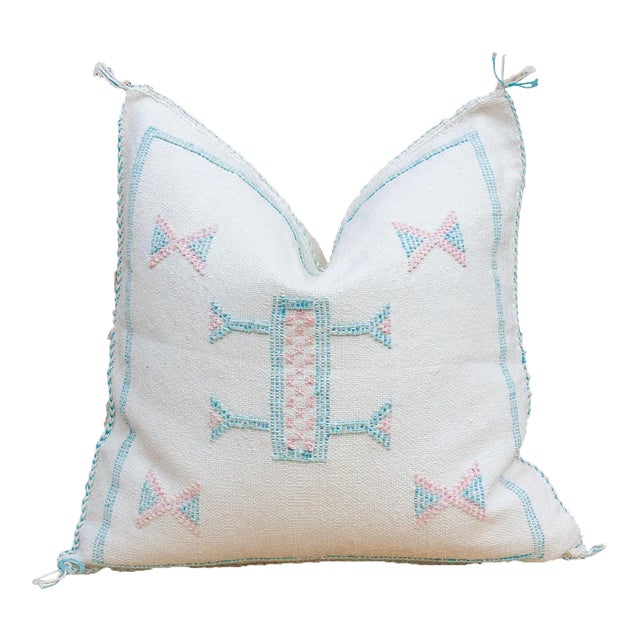 Yara Moroccan Silk Rug Pillow For Sale