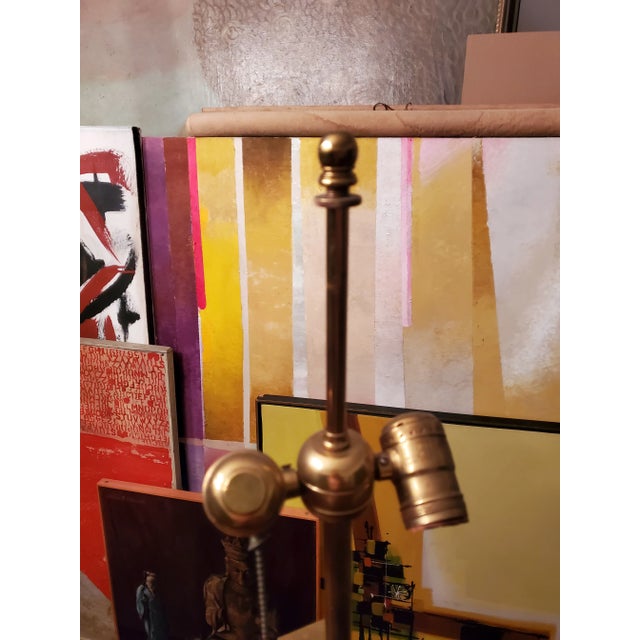 Metal Mid Century Modern Vintage Karl Springer Style Faux Parchment Lamp For Sale - Image 7 of 7