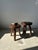Low Small Hollow Upcycled Teak Tripod Stool For Sale - Image 10 of 12