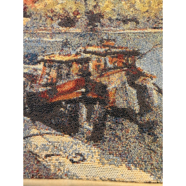 Linen Vintage Belgian Woven Paris Eiffel Tower Tapestry Wall Hanging by Craye, Made in Flanders, 17.5” X 17.5” For Sale - Image 8 of 8