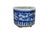 Chinoiserie Antique 19th C Chinese Porcelain Blue & White Brush Pot Cachepot Flower Planter For Sale - Image 3 of 9
