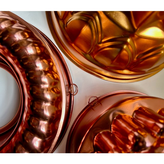 Vintage Copper Toned Aluminum Molds - Set of 3 For Sale - Image 13 of 18