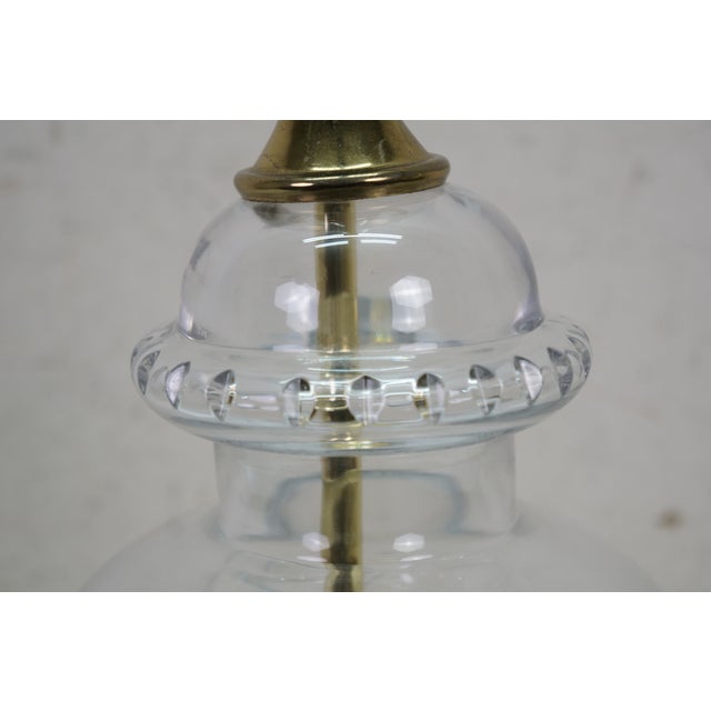 Vintage Neoclassical Revival Brass & Cut Crystal Mantel Vase Urn Table Lamp 31" For Sale - Image 4 of 14