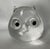 A wonderfully expressive Italian art glass owl sculpture or paperweight, formed from a substantial mass of clear glass...