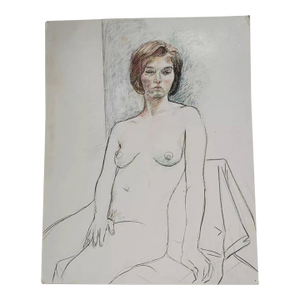 Robert Finch 20th C. American Mixed Media Nude Study 22x28
