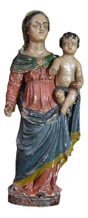 Sculpture of Virgin and Child, 1700s, Oak