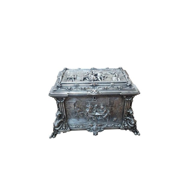 Silver 19th Century Jewelry Box, 1890 For Sale - Image 8 of 9