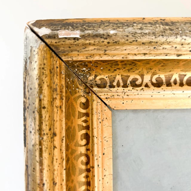 Weathered Signed French Harbor Painting: Vintage Port Scene in Gilt Frame, 1926 For Sale In Boston - Image 6 of 10