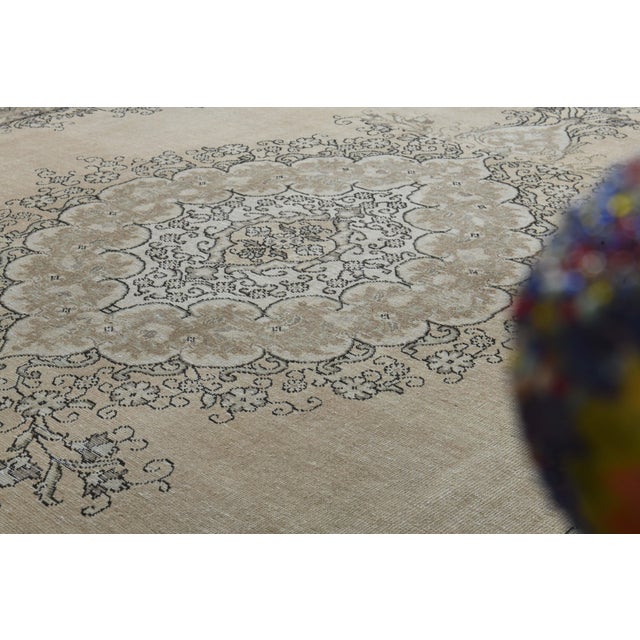 Persian 1970s Vintage Persian Handmade Wool Cotton Orange Area Rug For Sale - Image 3 of 11