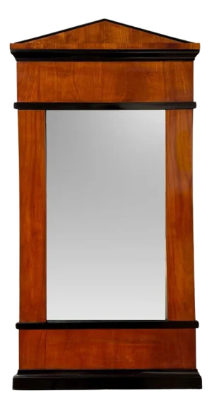 Biedermeier Wall Mirror in Ebonized Cherry Veneer, South Germany, 1820