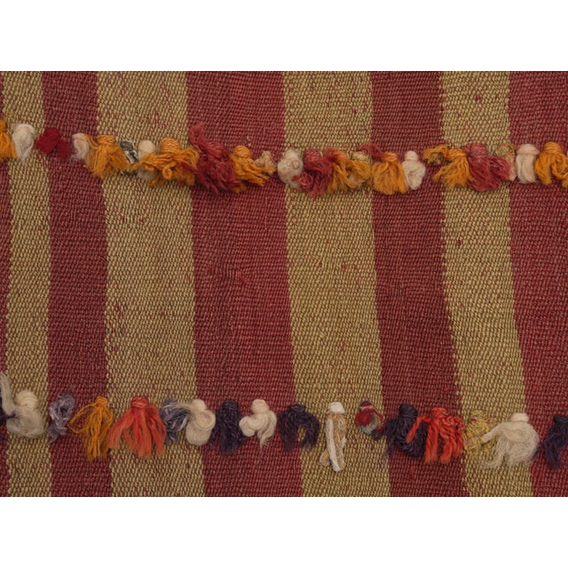 1970s Vintage Handmade Wool Cotton Orange Kilim Wide Runenr Rug For Sale In San Francisco - Image 6 of 11
