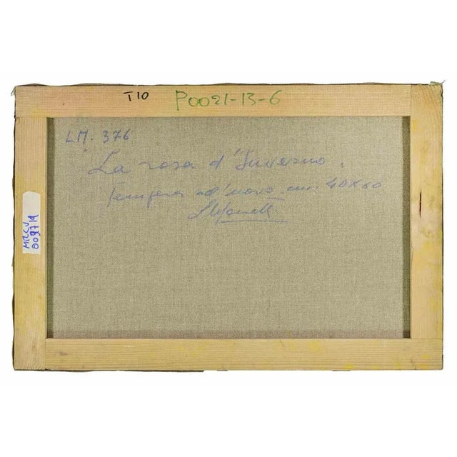 Lea Monetti, The Winter Rose, Tempera Painting, 1990s For Sale - Image 4 of 5