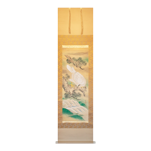 Nishii Shōdō "White Hawk on a Pine Tree", Late Meiji to Early Showa Large Scroll Painting
