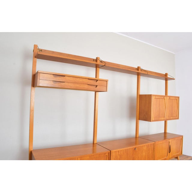 1960s Mid-Century Modern Teak Wall Unit by Kjell Riise for Rival Brodrene Jatogs, 1960s, Set of 3 For Sale - Image 5 of 11
