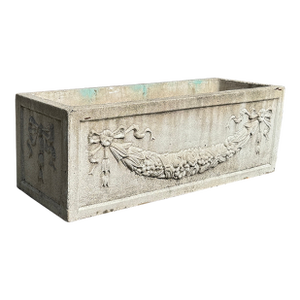 Cast Stone Rectangular Garden Planter, Classical Style