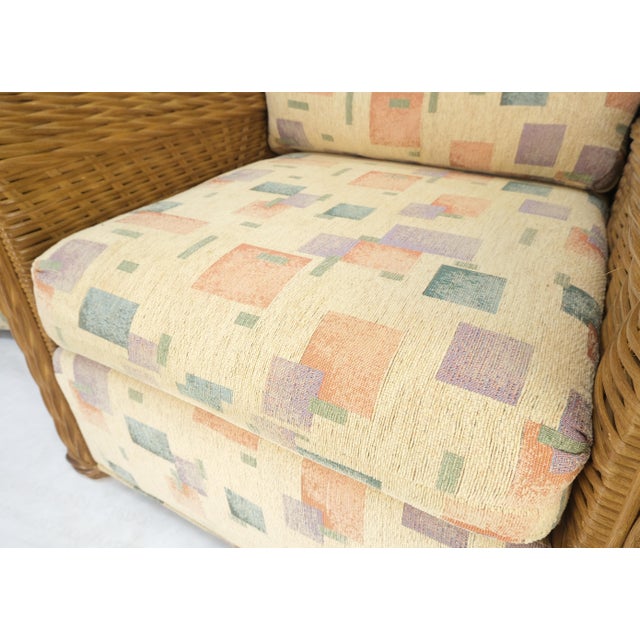 Lexington Furniture Pair Decorative c1970s Oversize Rttan Bamboo Wicker Club Lounge Chairs Mint! For Sale - Image 4 of 18