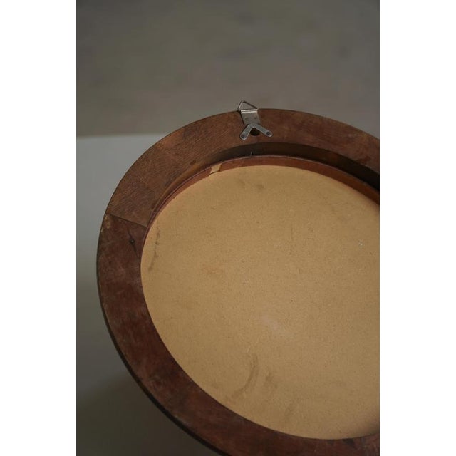 Vintage Round Wooden Decorative Wall Mirror, 1950s For Sale - Image 10 of 18