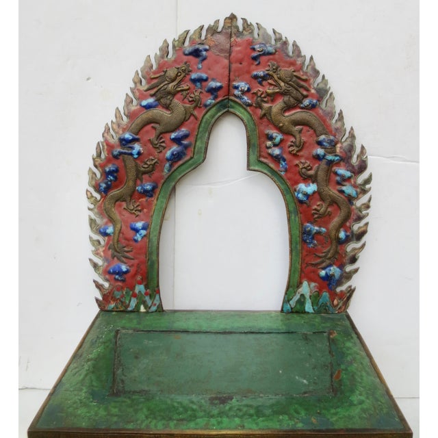 Late 19th Century Buddhist Enamel Image Stand Circa 19/20th For Sale - Image 5 of 14
