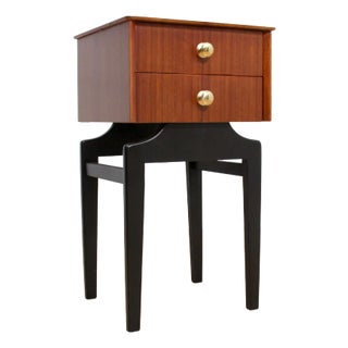 Vintage 1960s Nightstand in Tola & Black For Sale