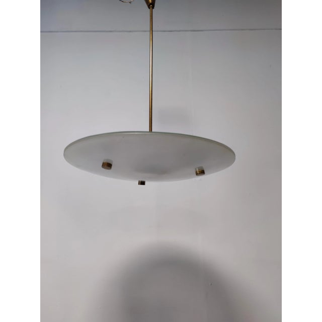 Mid-Century Modern Mid-Century Double Disc Suspension Lamp For Sale - Image 3 of 9