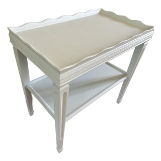 Late 20th Century Scalloped Rail Side Table For Sale