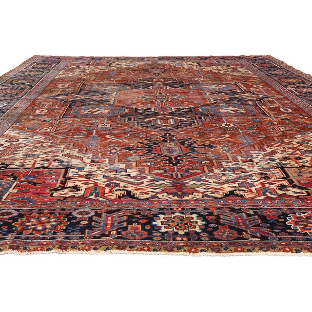 English Antique Persian Heriz Rug, 09'10 X 13'10 For Sale - Image 3 of 10
