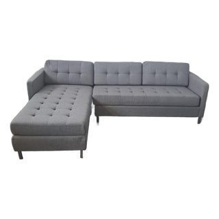 Cb2 Gray Modern Sectional Sofa With Chaise For Sale