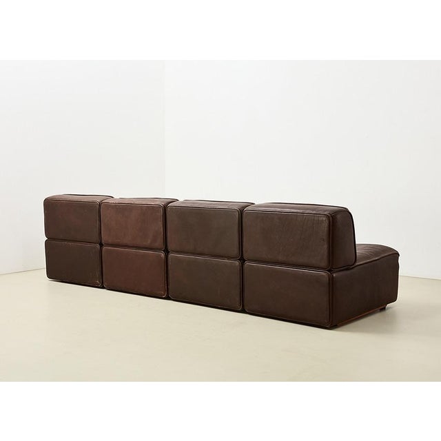 1970s DS-15 Modular Leather Sofa from de Sede, 1970s, Set of 5 For Sale - Image 5 of 10