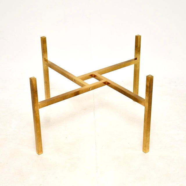 Gold Vintage Brass and Glass Coffee Table, 1970s For Sale - Image 8 of 11