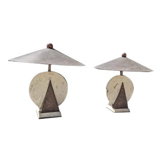 Pair of 1980s Post Modern Lamps For Sale