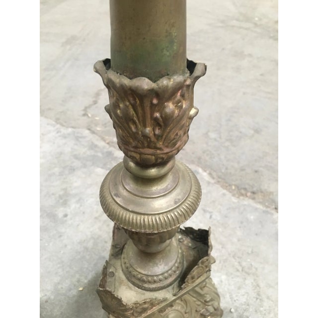 Italian 19th Century Brass Candle Holders, Set of 2 For Sale - Image 9 of 10