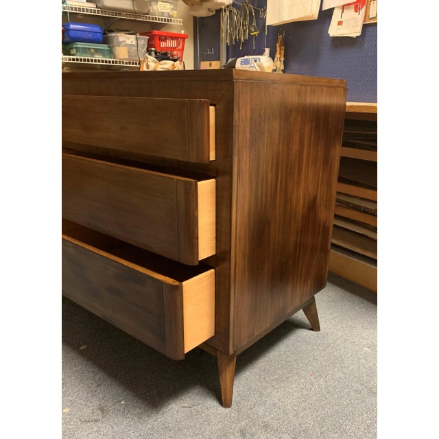 1940s 1940s Mid Century Modern Rway Mahogany and Birds Eye Maple Credenza For Sale - Image 5 of 13