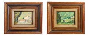 Benedetto Ghivarello, Turin Countryside, 1940s, Oil Paintings, Set of 2