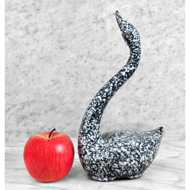 Mid-Century Modern Mid-Century California Pottery Black & White Swan Sculpture - a Pair For Sale - Image 3 of 8